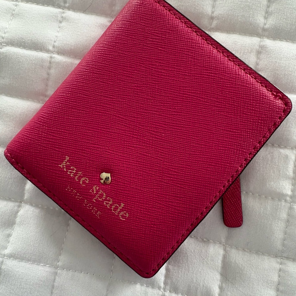 Kate Spade Pink Wallet with Leather Finish